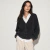 Cardigan Tejido Algodón Mujer Oversized Acid Washed