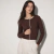 Cardigan corto mujer trenzado con ribete