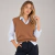 Chaleco mujer escote V doble hilo - Guessai Store