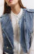 Chaleco Denim Strass Cierre Asimétrico - tienda online