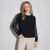 Sweater mujer bordado con puntillas cuello redondo