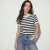 Remera Rayada de Hilo Lycra - tienda online