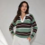 Sweater mujer rayado con cuello polo en internet