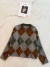 Cardigan mujer tejido rombos escote redondo - tienda online