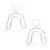 Conjunto de moldeiras transparentes para clareamento dental, com suporte.