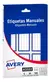 ETIQUETA ESCOLAR AVERY AZUL CAJA X180 (30 planchas x6) - A3333