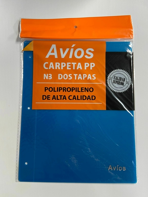 Carpeta Nº 3 transp, Avios azul