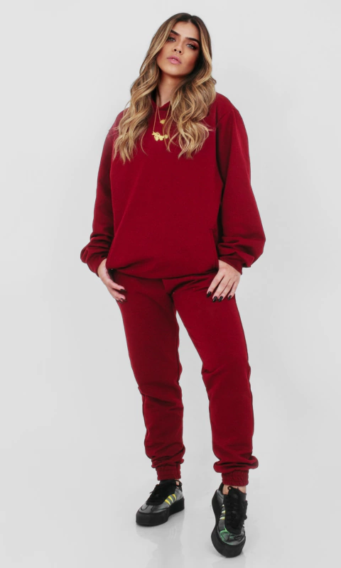 CALÇA BASIC MOLETOM VINHO