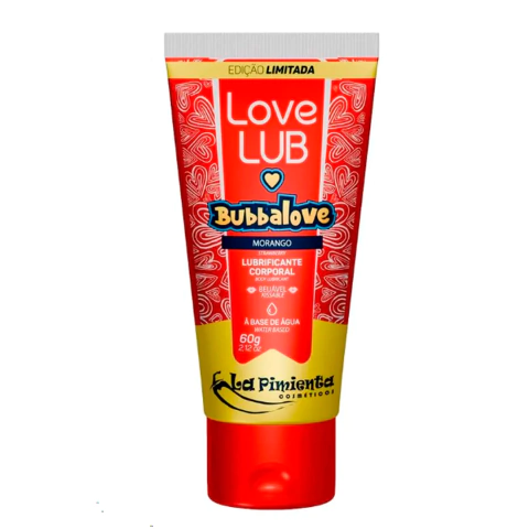 LUBRIFICANTE ÍNTIMO LOVE LUB BUBBALOVE MORANGO 60G