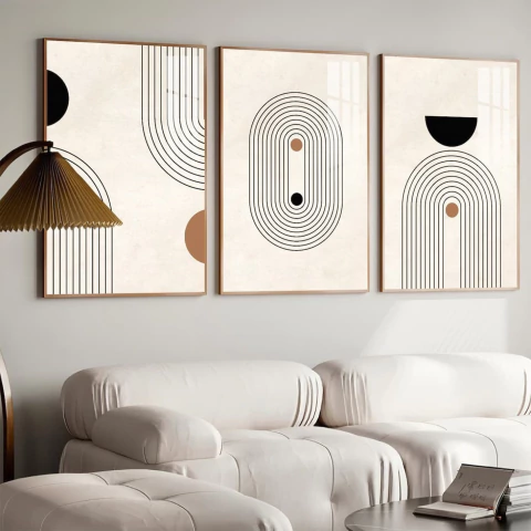 Quadro Trio Abstrato Minimalista