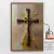 Quadro Cruz Dourada com Fundo Marmorizado - comprar online