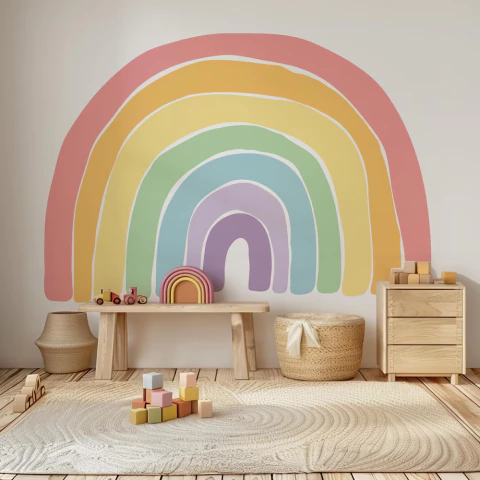 Adesivo de Parede Arco Íris Boho Quarto Infantil