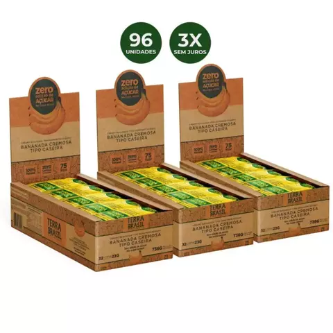 Combo 3 Displays Bananinha Cremosa Zero Açúcar