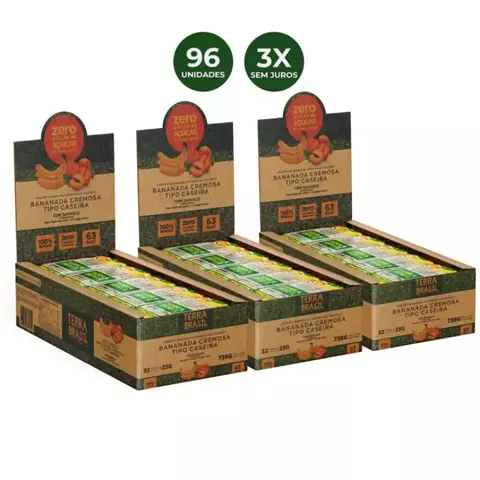 Combo 3 Displays Bananinha Cremosa Zero Açúcar com Damasco