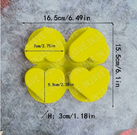 Molde corazones 4 cavidades