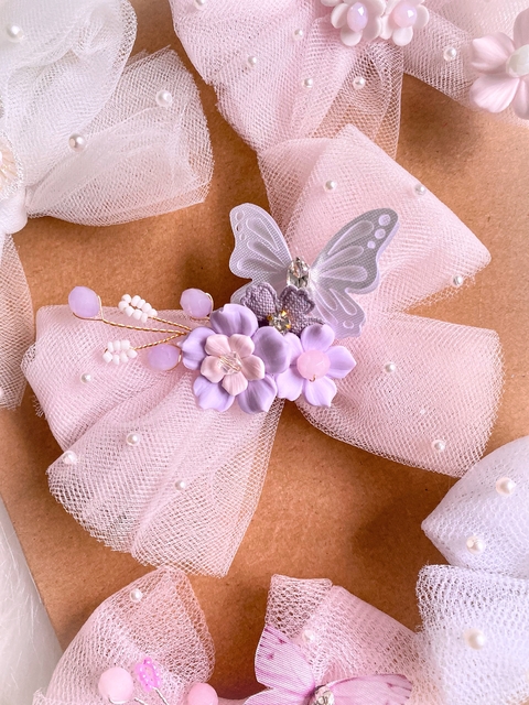 Laço de Tule - Rosa Bebê
