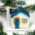 Vela Casinha de Natal SEM PERFUME - P AZUL