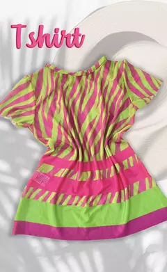 T-SHIRT - ZEBRA PINK E NEON