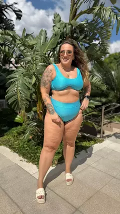 biquíni hotpant tubarão - AZUL CÉU na internet