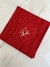 Guardanapo bordado presépio linho vermelho 45x45cm.