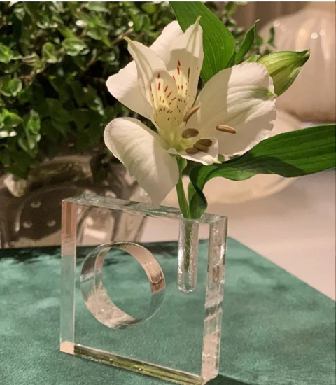 Porta guardanapo mini vaso acrílico 10mm.