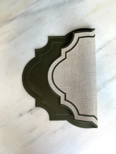 Americano dupla face linho impermeável bege/verde. as