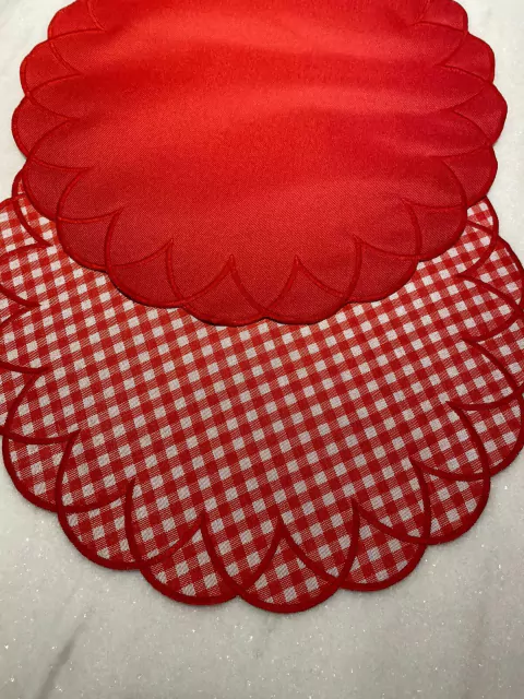 Americano dupla face xadrez vermelho/vermelho liso.