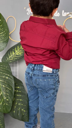 CAMISA SOCIAL BOTÃO TRICOLINE BOSS 8 - Ferracinikids