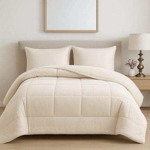 Acolchado Flannel Corderito Natural - comprar online