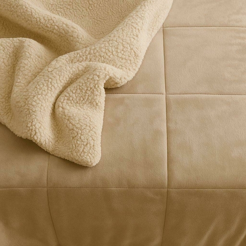 Acolchado Flannel Corderito Camel - comprar online