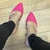 Imagem do Mule Talita Flat Bico Fino Tira Strass Rosa Pink