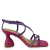 Sandália Melina Tiras Strass Cristal Salto Ampulheta Médio Comfy Rosa Pink e Roxo