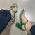 Sandália Luna Tiras Salto Médio Comfy Verde - loja online