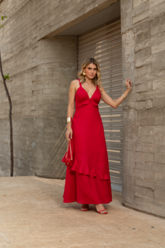 Vestido Fluído Com Babados - 18955 - comprar online
