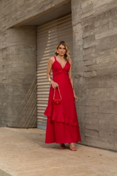Vestido Fluído Com Babados - 18955 na internet