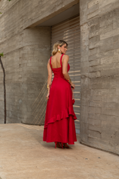 Vestido Fluído Com Babados - 18955 - comprar online