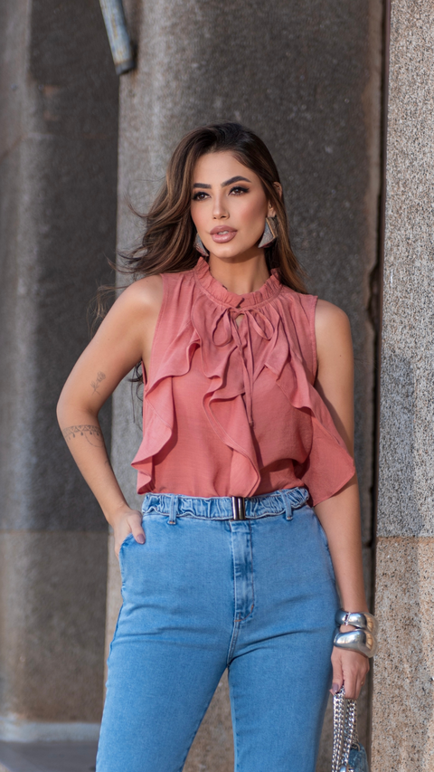 Blusa Com Babados - 63529 - comprar online