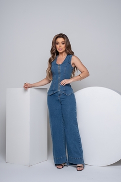 Colete Alongado Zipper - 11392 - comprar online
