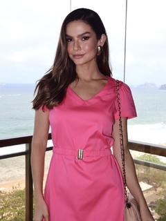 Vestido Midi Decote V Com Cinto - 18934 - comprar online