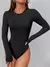 BODY CUELLO REDONDO MANGA LARGA NEGRO - comprar online