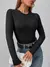 BODY CUELLO REDONDO MANGA LARGA NEGRO - tienda online