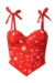 CORSET PLANTA CREMA CON FONDO ANARANJADO - comprar online