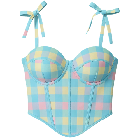TOP CORSET CUADRILLE PASTEL IMPORTADO - comprar online