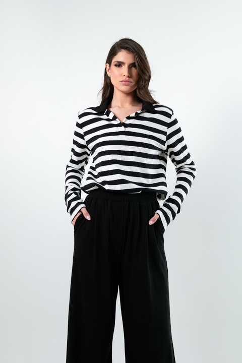 Polo Manga Longa P&B - comprar online