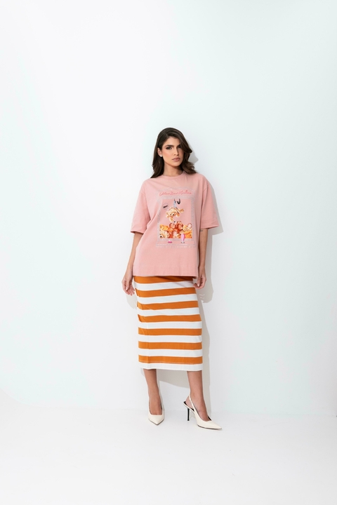 Saia Lápis Listras Caramelo - comprar online