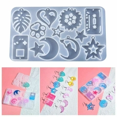 molde accesorios cassete, luna,gato, huellita,hoja BM2964 - milmoldes.mdq