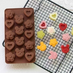molde bombón osito, corazón y flor - comprar online