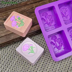 molde de silicona cuadrado con ramitos