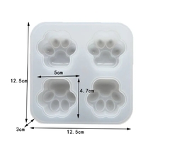 molde silicona huellas ×4 - milmoldes.mdq