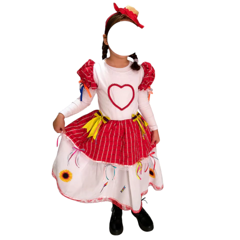 Vestido Caipira Junino Infantil + Tiara